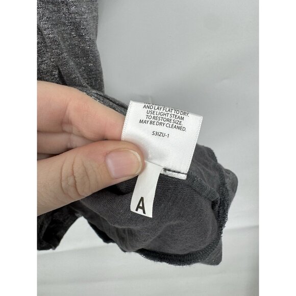 Eileen Fisher Metallic Silver Linen Jersey Drape Fit T-Shirt Women PP Minimalist - Picture 5 of 7